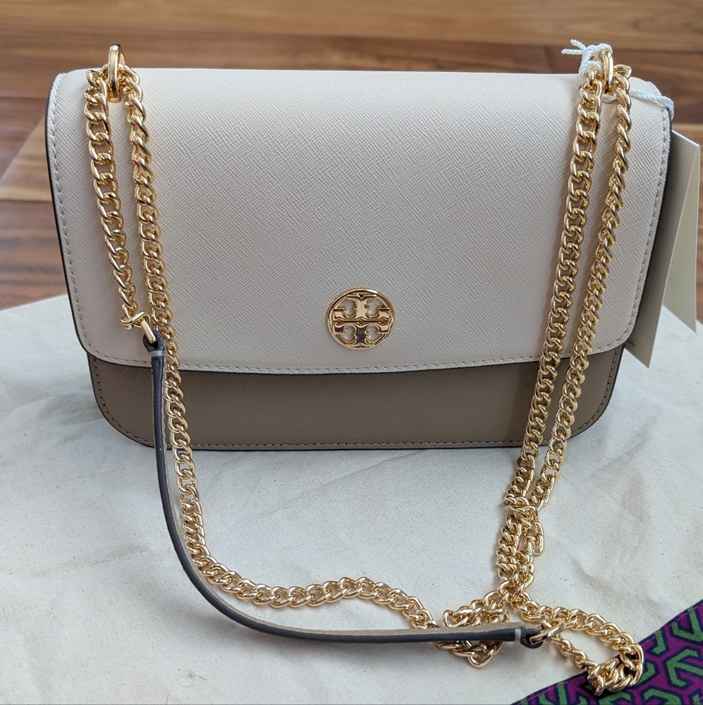 Tory Burch Leather Color Block Shoulder Bag + Dust + Gift Bag Nwt ❤️